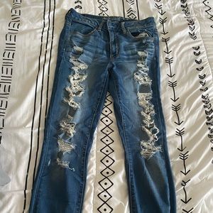 American eagle jeans rips going down the leg